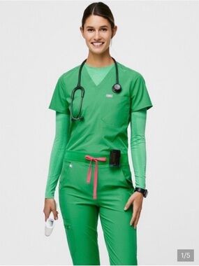 Figs Women's XXS Safety Green Catarina FREEx Scrub Top